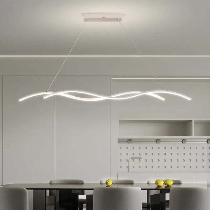 Modern white decorbites led pendant lights with sleek wavy design for minimalist indoor lighting in living dining study rooms
