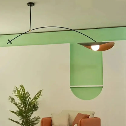 Modern black metal arc pendant light with warm curved shade from DecorBites led pendant lights for home decor