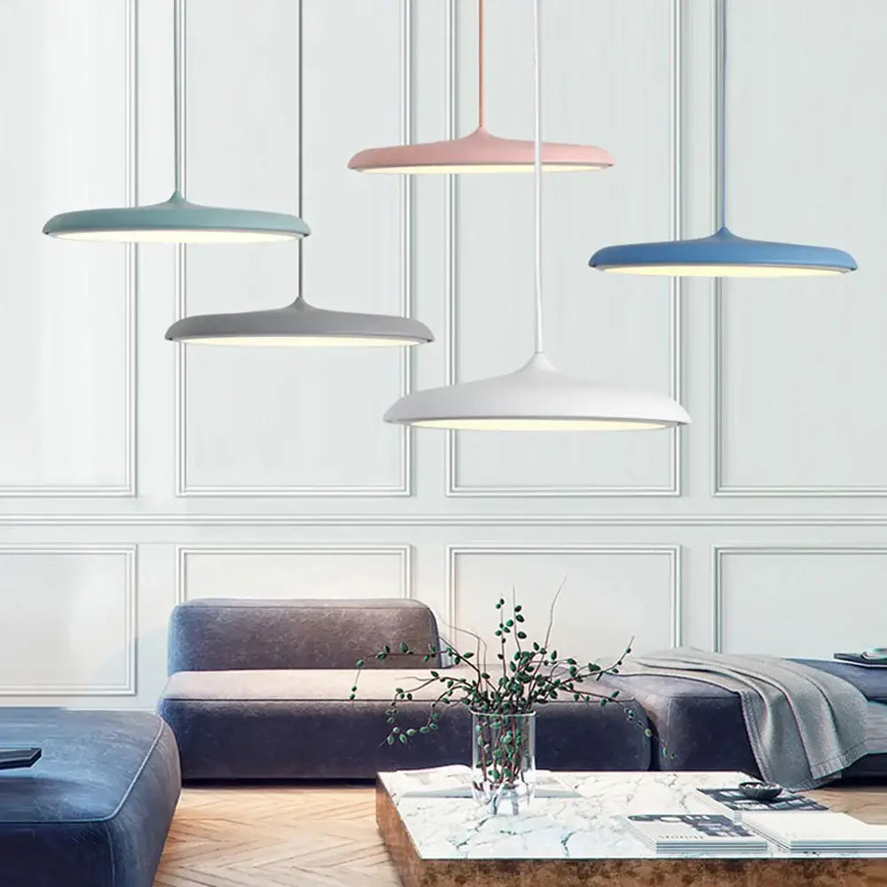 Modern minimalist decorbites led pendant lights in pastel pink blue gray and white for kitchen bar and living room