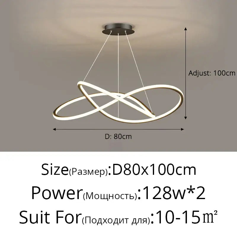 Modern minimalist decorbites led pendant lights with interlocking matte black and white rings for indoor lighting