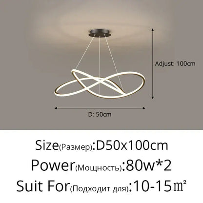 Modern minimalist decorbites led pendant lights with interlocking white and black circular rings for indoor lighting
