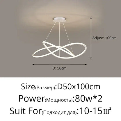 Modern white pendant lights with elegant intertwined ring design decorbites led pendant for indoor living and dining lighting