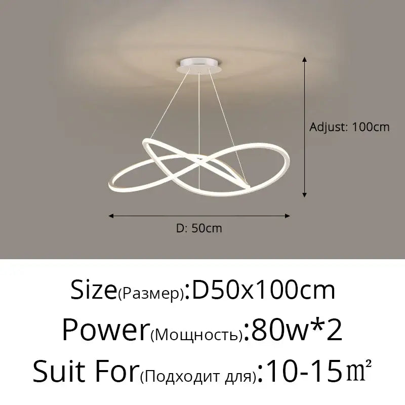 Modern white pendant lights with elegant intertwined ring design decorbites led pendant for indoor living and dining lighting