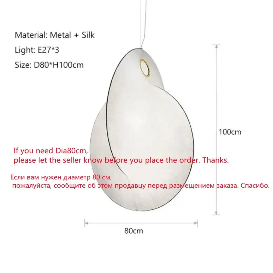 A decorbites led pendant light with a sleek metallic frame and white silk shade for modern living spaces