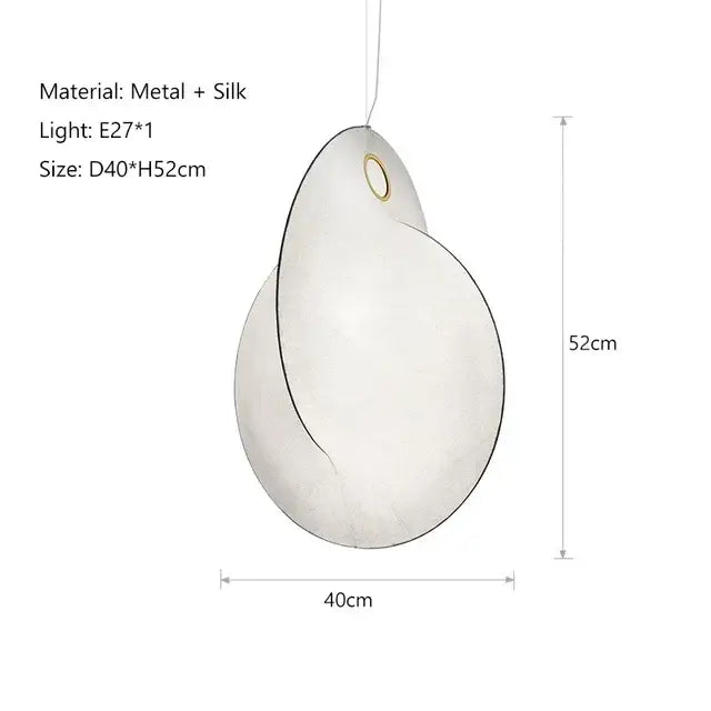 Elegant white silk pendant light with sleek metal frame and gold hardware by DecorBites LED pendant lights for modern interiors