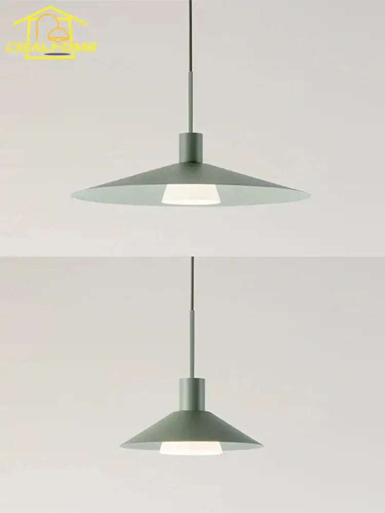Modern matte gray decorbites led pendant light with a sleek conical shade for minimalist dining and living spaces