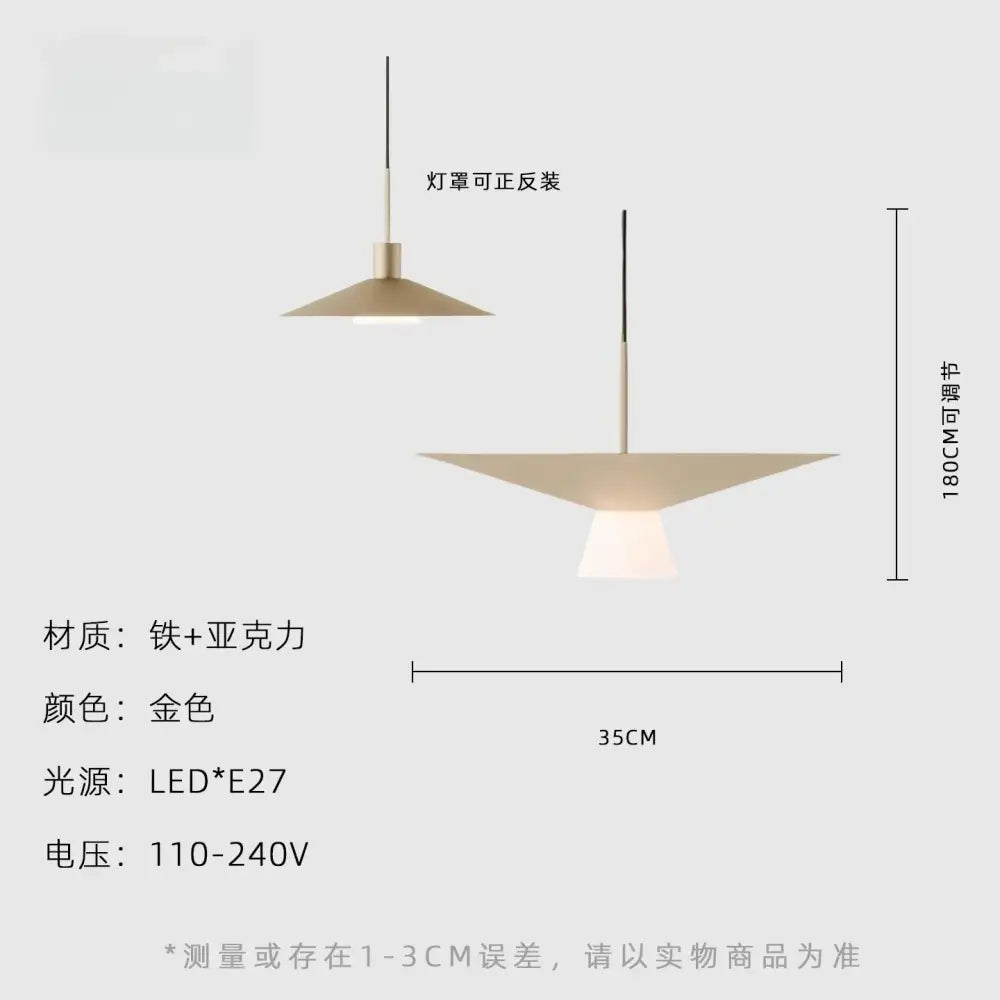 Gold-colored decorbites led pendant lights with iron and acrylic materials for modern minimalist dining and living rooms