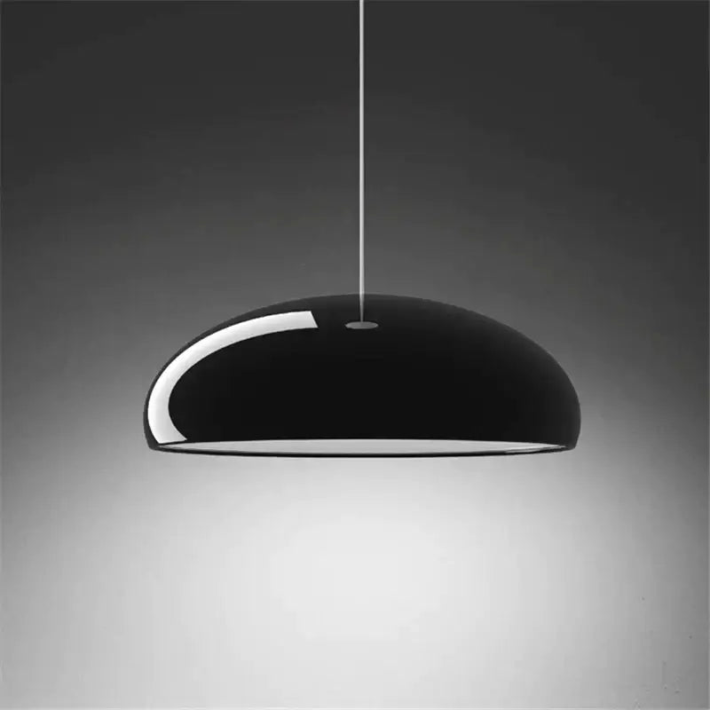 Black glossy dome-shaped led pendant light with sleek metallic suspension cord from decorbites led pendant lights