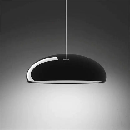 Black glossy dome-shaped led pendant light with sleek metallic suspension cord from decorbites led pendant lights