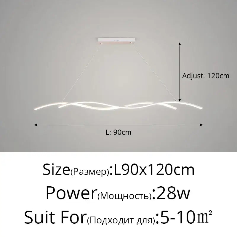 Modern white decorbites led pendant lights with sleek curved design and adjustable length for indoor lighting