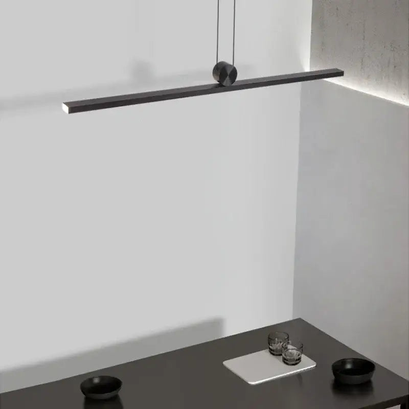 Minimalist black linear decorbites led pendant modern chandelier with aluminum acrylic lamp for office and restaurant use