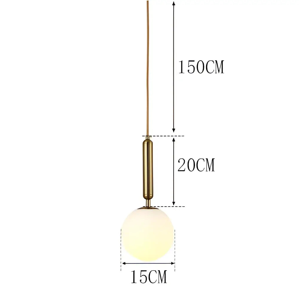 A modern brass-finished pendant light with frosted glass globe for dining room by decorbites led pendant lights