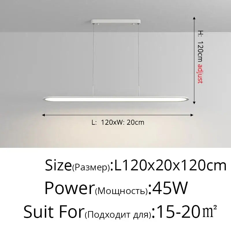 Modern minimalist white decorbites led pendant lights with sleek rectangular design and adjustable height for indoor lighting
