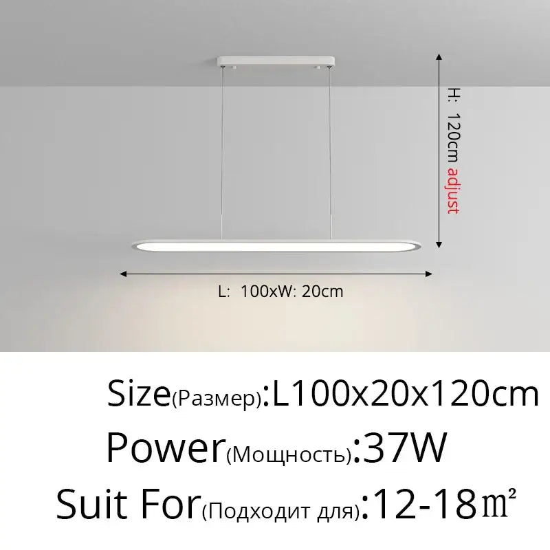 Modern white rectangular decorbites led pendant light with sleek minimalist design and adjustable height for indoor lighting