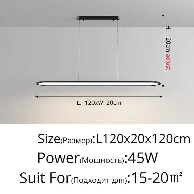 Modern black rectangular decorbites led pendant lights with sleek minimalist design and adjustable height for indoor lighting