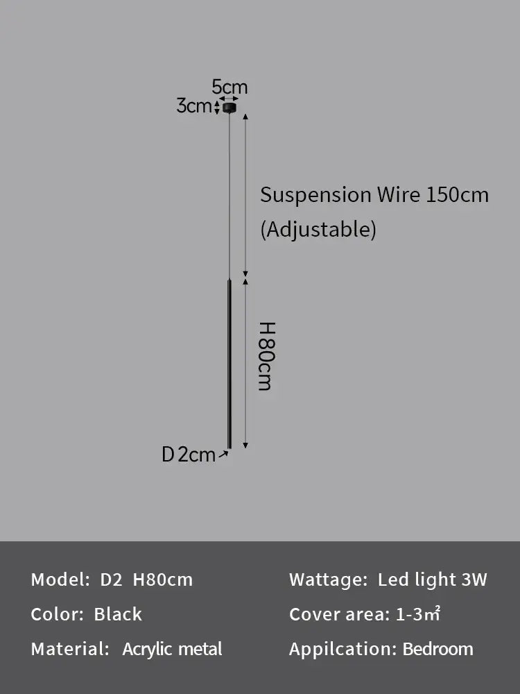 Black acrylic metal suspension wire with 150cm adjustable length for decorbites led pendant lights chandelier lamps