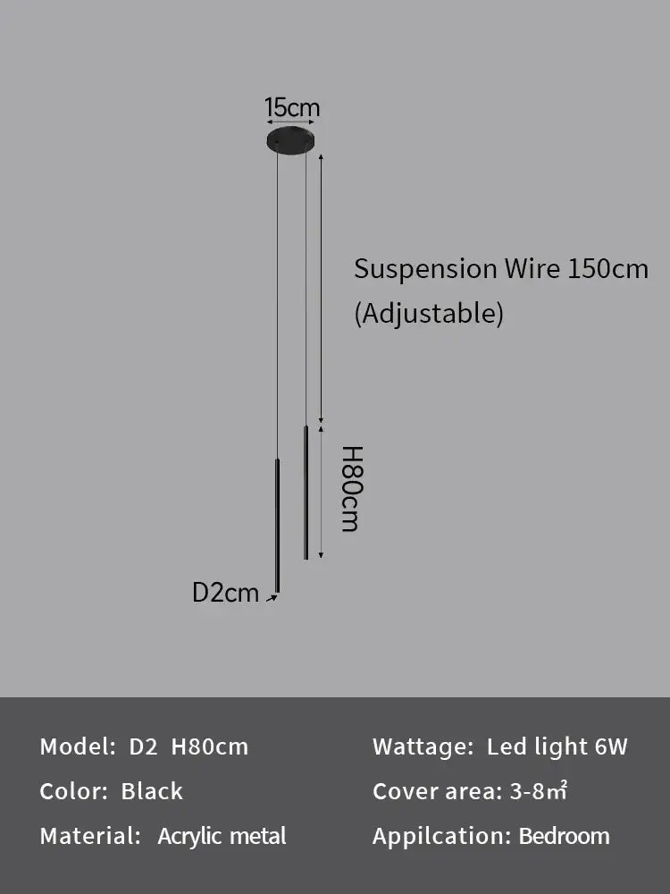 Black acrylic metal pendant lights with adjustable 150cm suspension and 15cm diameter head for decorbites led pendant