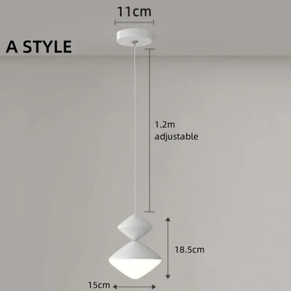 White geometric pendant lights with two stacked diamond shades for modern minimalist indoor decorbites led pendant lighting
