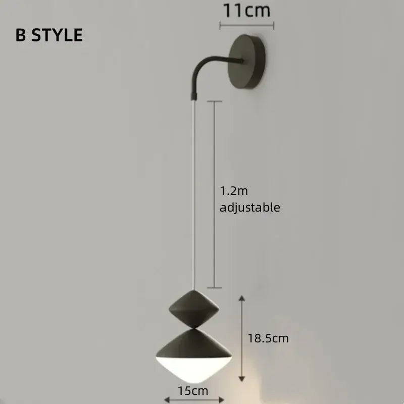 Black decorbites led pendant light with two stacked conical shades and adjustable 1.2m hanging length for indoor use