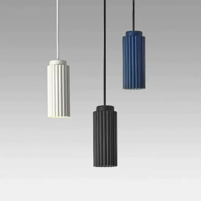 DecorBites™ led pendant lights with modern cylindrical white black and blue fluted designs for bedroom kitchen dining room