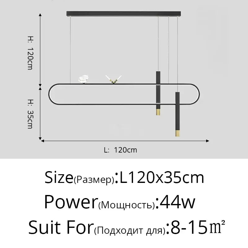 Modern black and gold minimalist decorbites led pendant lights with sleek linear design for home lighting