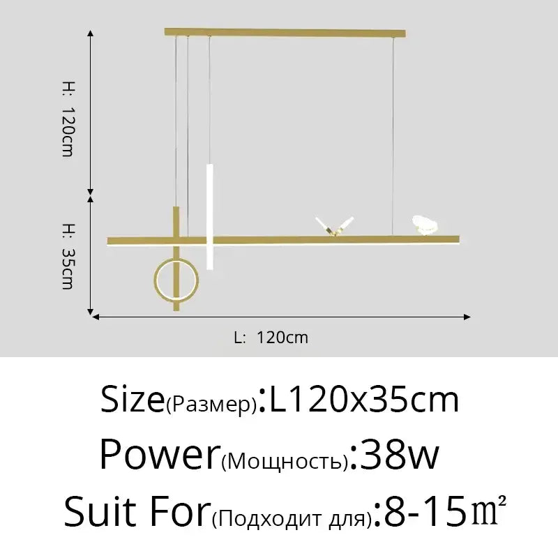 DecorBites™ LED pendant lights with sleek gold metal frame and geometric design for modern home décor lighting
