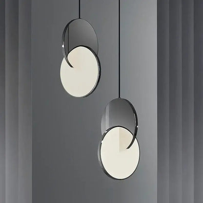 Modern minimalist decorbites led pendant light with sleek black metal frame and frosted glass shades for home decoration