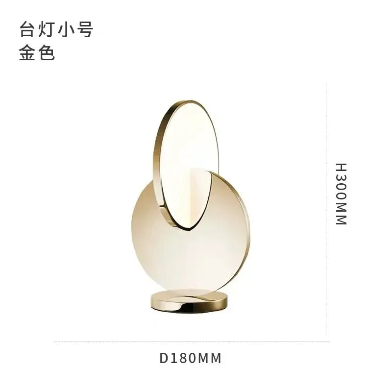 Gold-colored minimalist decorbites led pendant light with sleek circular design and overlapping mirrored discs for home decoration