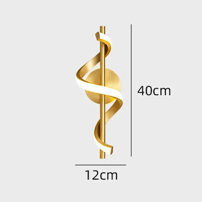 Golden medical symbol sculpture with white ribbon detail featured in decorbites led pendant lights and wall lamps collection