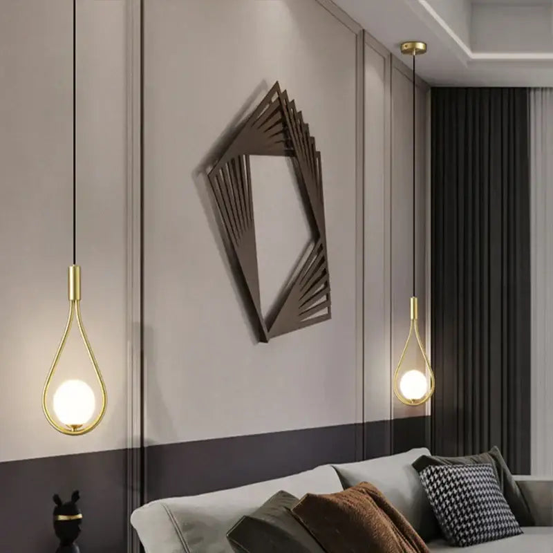 Gold-toned teardrop pendant lights with sleek modern design decorbites led pendant for indoor chandelier lighting