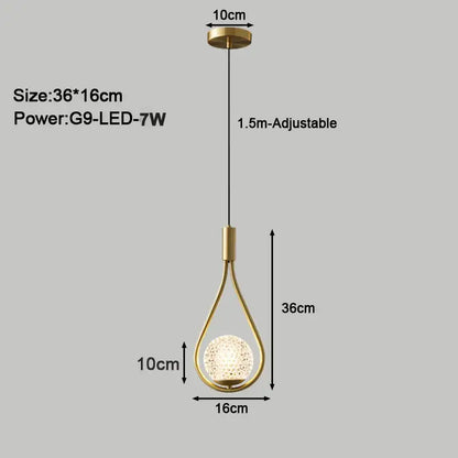 Gold-toned teardrop pendant lights with textured spherical led bulb by decorbites led pendant for indoor use