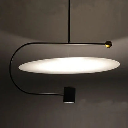 Modern minimalist decorbites led pendent fixture pendant light with black metal frame and frosted glass diffuser for dining room