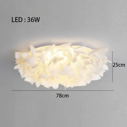 A soft white dimmable decorbites led petal ceiling chandelier with delicate petal design for living room and bedroom