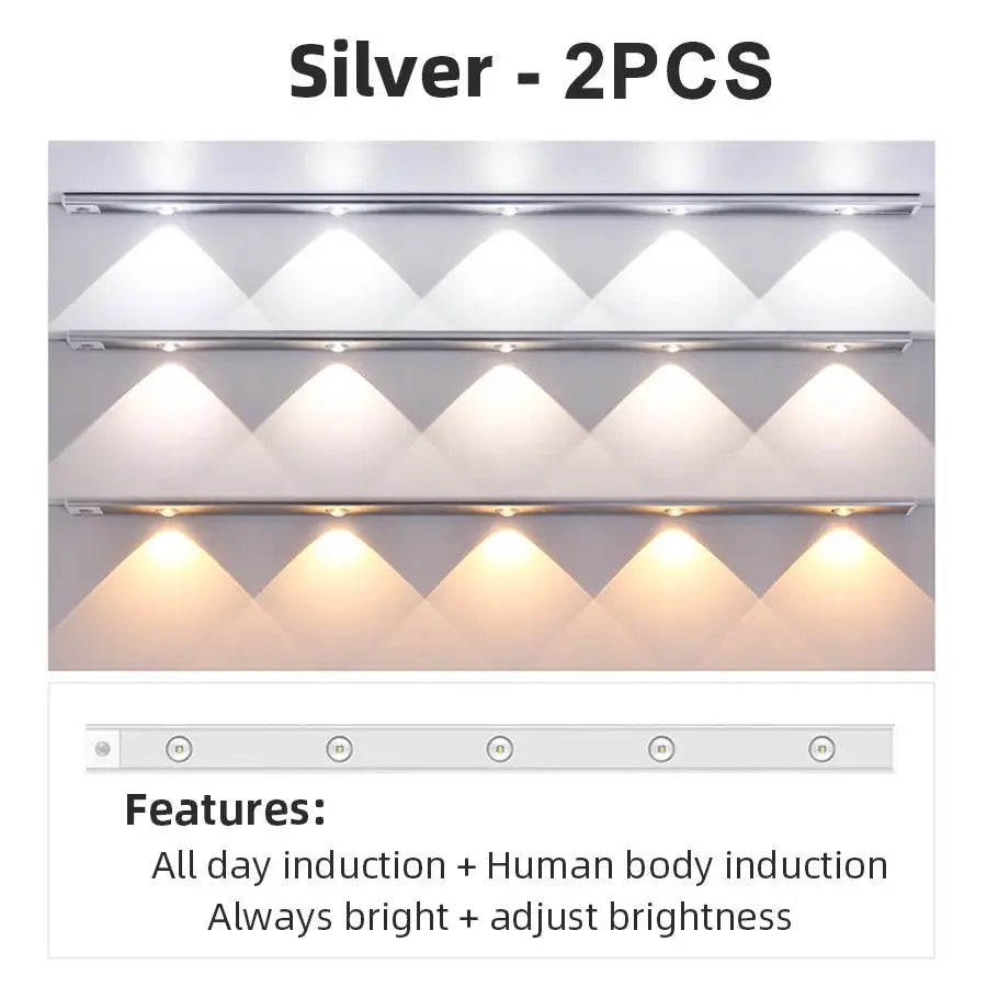 Silver led wall sconces with adjustable brightness and motion sensor by decorbites led pir cabinet light for night use
