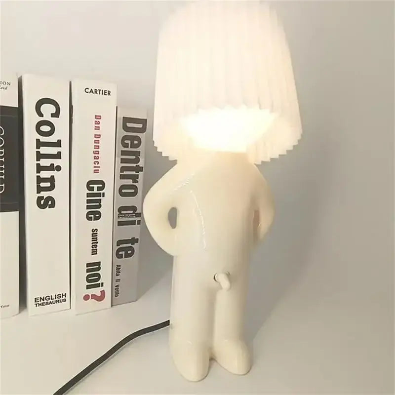 Whimsical white ceramic table lamp by decorbites led pleats with pleated translucent shade for bedroom lighting