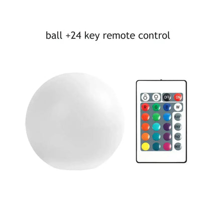 Decorbites led pool ball light with white spherical led lamp and 24-key remote for color and effect customization