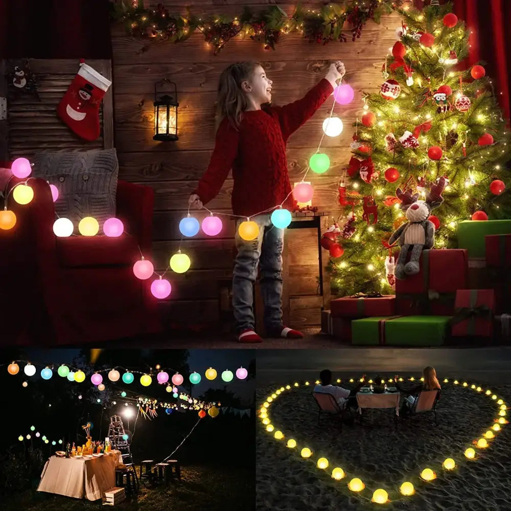 Colorful decorbites led pool ball light with warm glow and remote control for festive or romantic outdoor settings