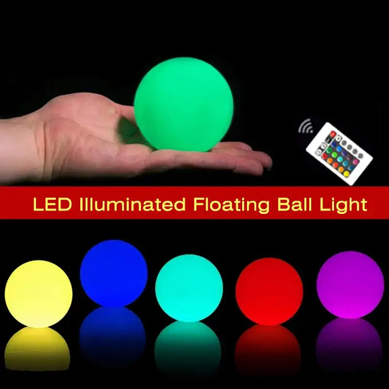 Decorbites led pool ball light glowing green with smooth translucent surface and color-changing remote control features