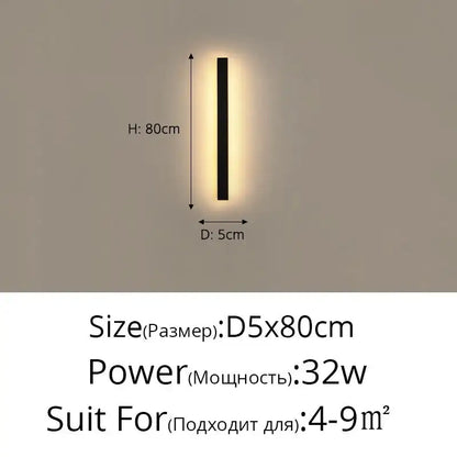 Modern black rectangular decorbites led porch light with 5cm width emitting warm ambient light for indoor use