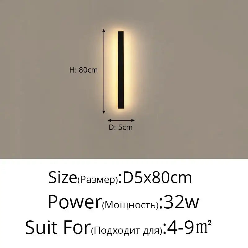 Modern black rectangular decorbites led porch light with 5cm width emitting warm ambient light for indoor use