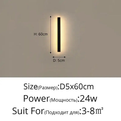 A sleek black rectangular decorbites led porch light with warm glowing illumination for outdoor and indoor use