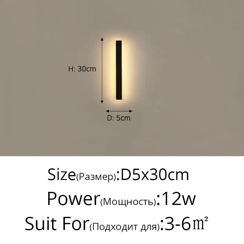 A sleek black rectangular decorbites led porch light with slim profile and warm glow for modern outdoor use