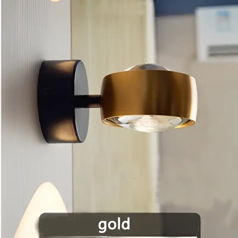 Gold-finished decorbites led projection wall lamp with clear glass lens and modern nordic design for bedside and living room