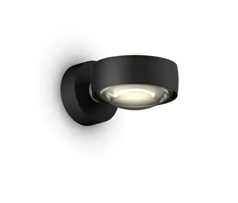 Black circular decorbites led projection wall lamp with modern nordic design for bedside and living room use