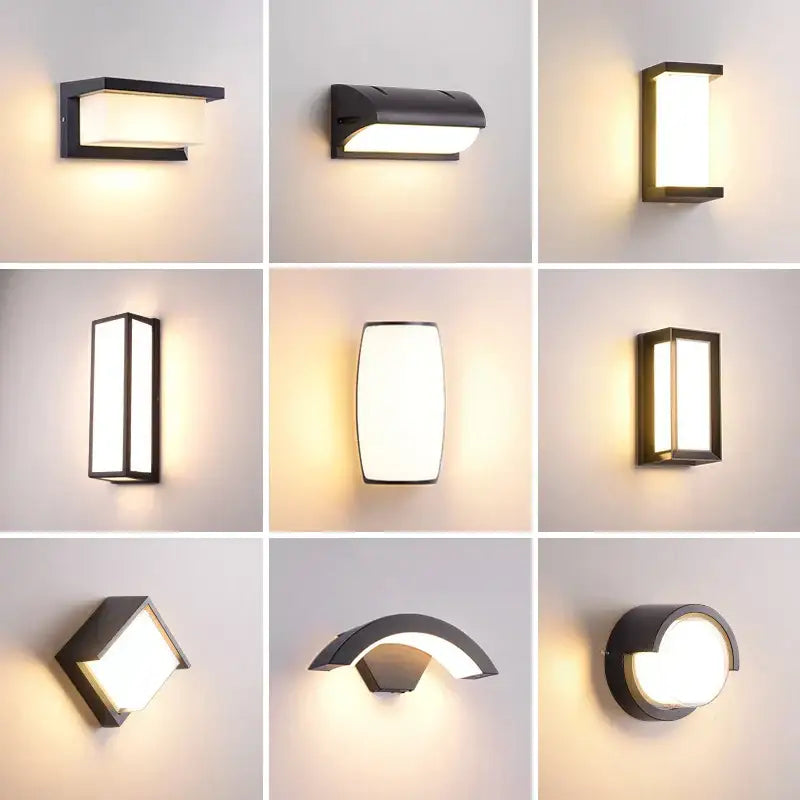 Modern black-framed decorbites led radar wall lamp with frosted glass panels and warm white led radar induction lighting
