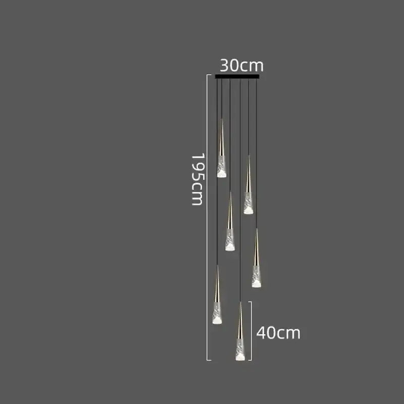 Modern minimalist decorbites led rain drop chandelier with five crystal glass droplets on black ceiling mount