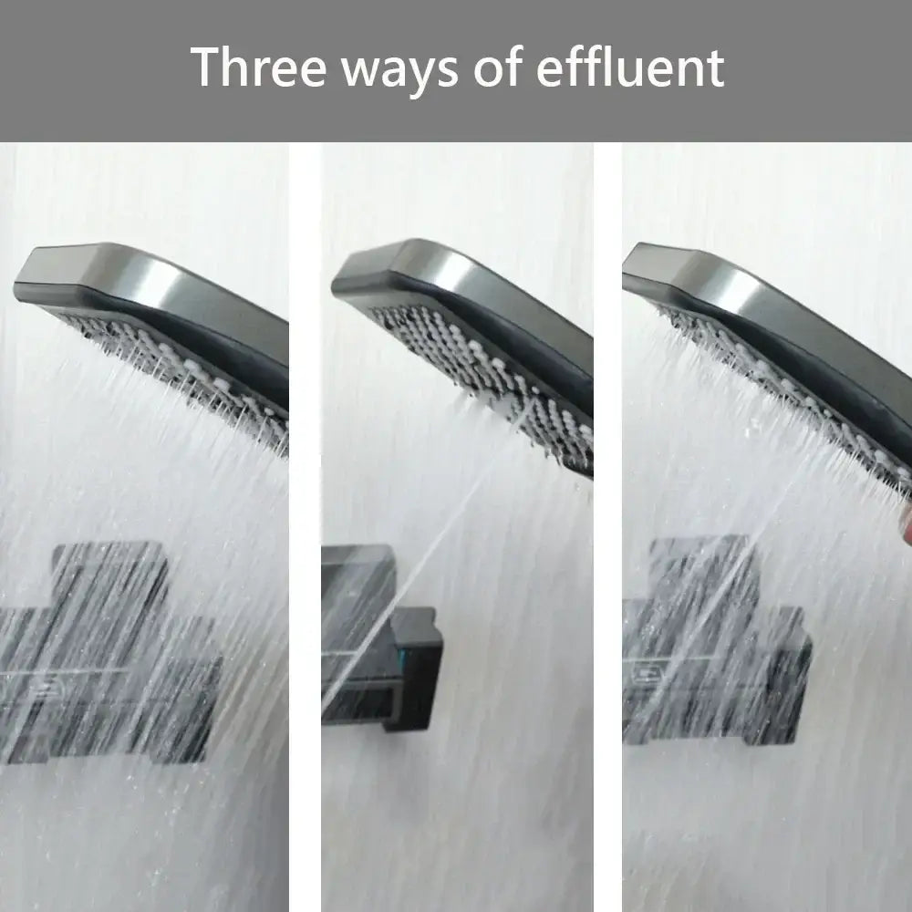 Modern black and chrome DecorBites™ rain shower set with multiple spray settings and digital display bidet mixer faucet