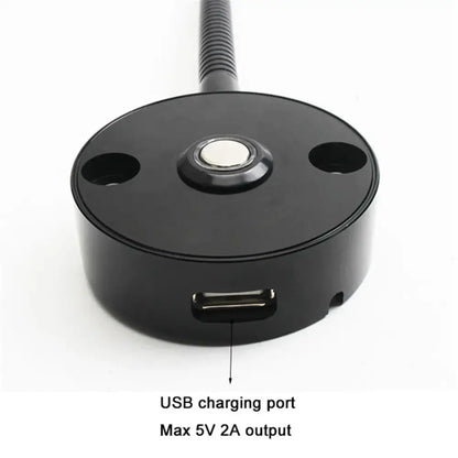 Black decorbites led reading light wall lamp with flexible gooseneck and usb charging port for device power