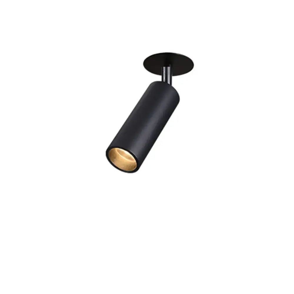 Black cylindrical decorbites led recessed ceiling light with matte finish and gold interior for kitchen ceiling lights