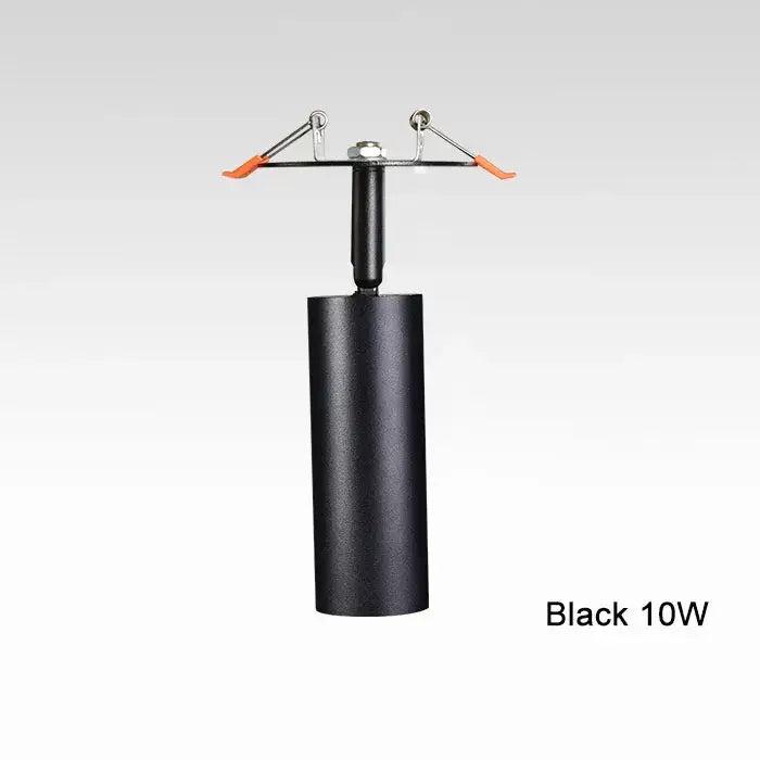 Black cylindrical decorbites led recessed ceiling light 10w with orange-handled mounting brackets for kitchen shop use